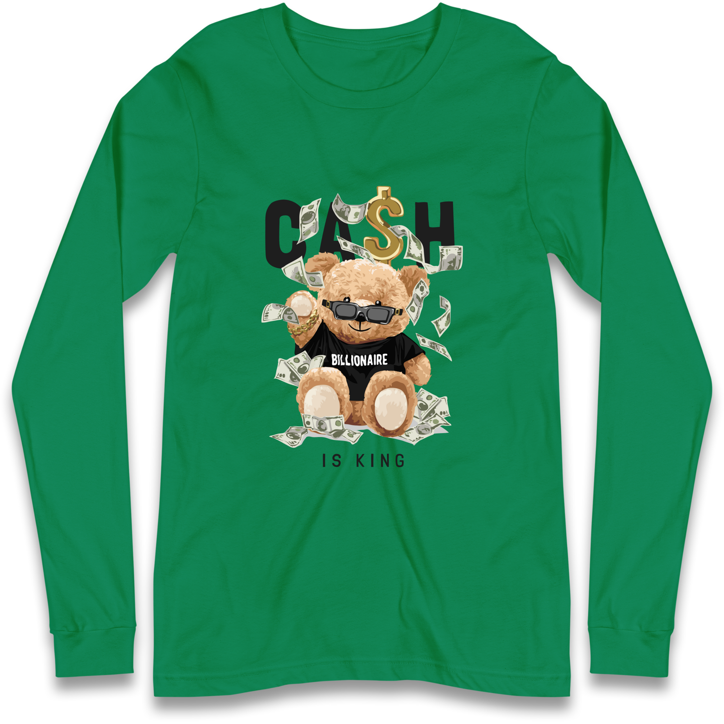 Teddy Bear Billionaire Streetwear Longsleeve T Shirt