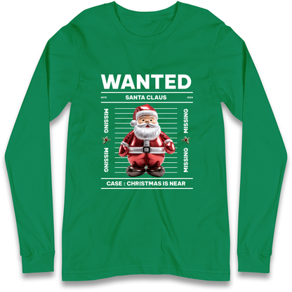 Wanted Santa Claus Christmas Longsleeve T Shirt