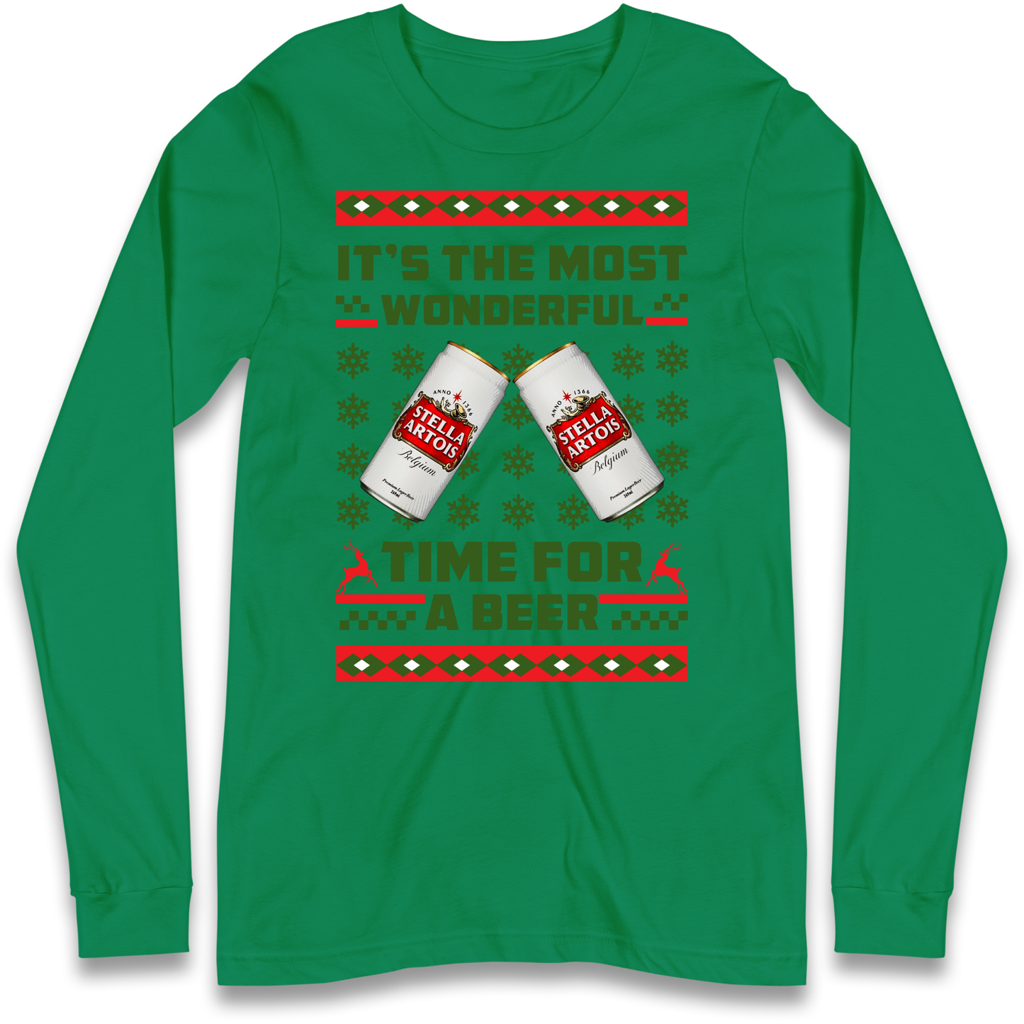 Its The Most Wonderful Time for A Beer Stella Christmas Longsleeve T Shirt