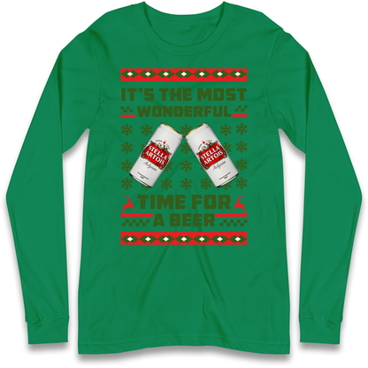 Its The Most Wonderful Time for A Beer Stella Christmas Longsleeve T Shirt