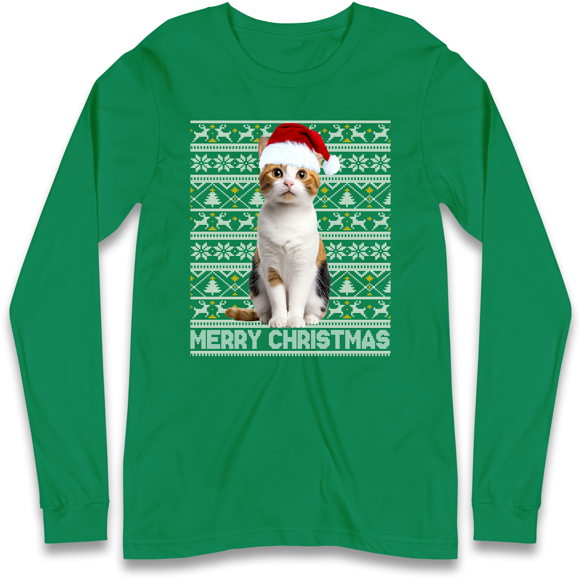 Merry Christmas Cat Longsleeve T Shirt