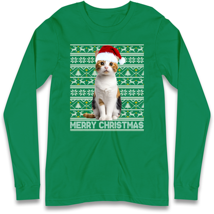 Merry Christmas Cat Longsleeve T Shirt