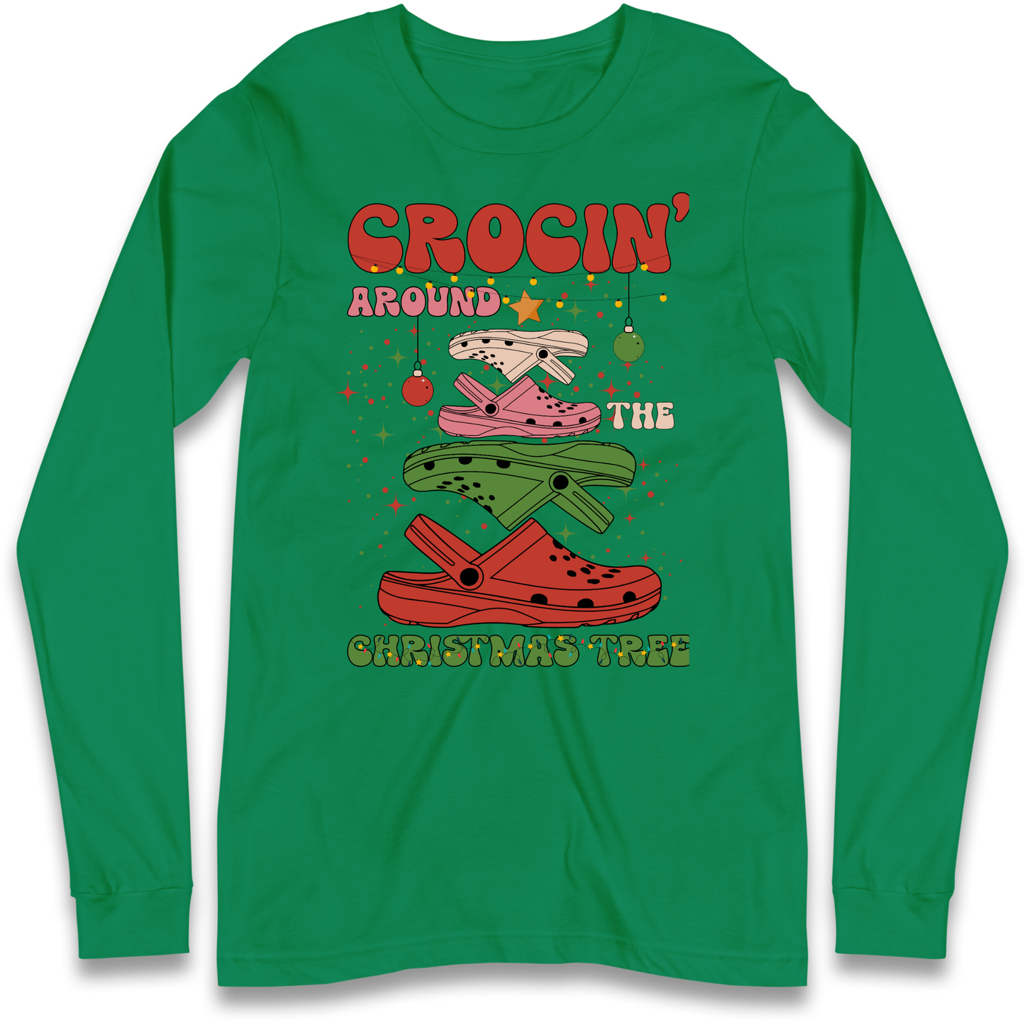 Crockin Around the Christmas Tree Christmas Longsleeve T Shirt