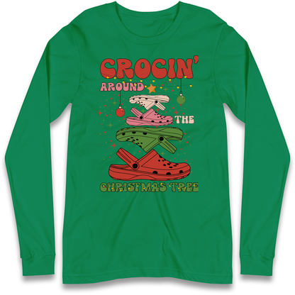 Crockin Around the Christmas Tree Christmas Longsleeve T Shirt