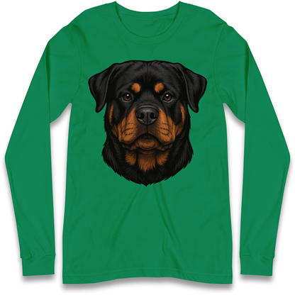 Rottweiler Face Longsleeve T Shirt