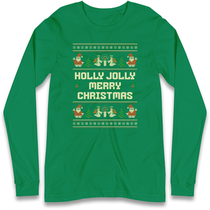 Holly Jolly Merry Christmas Longsleeve T Shirt