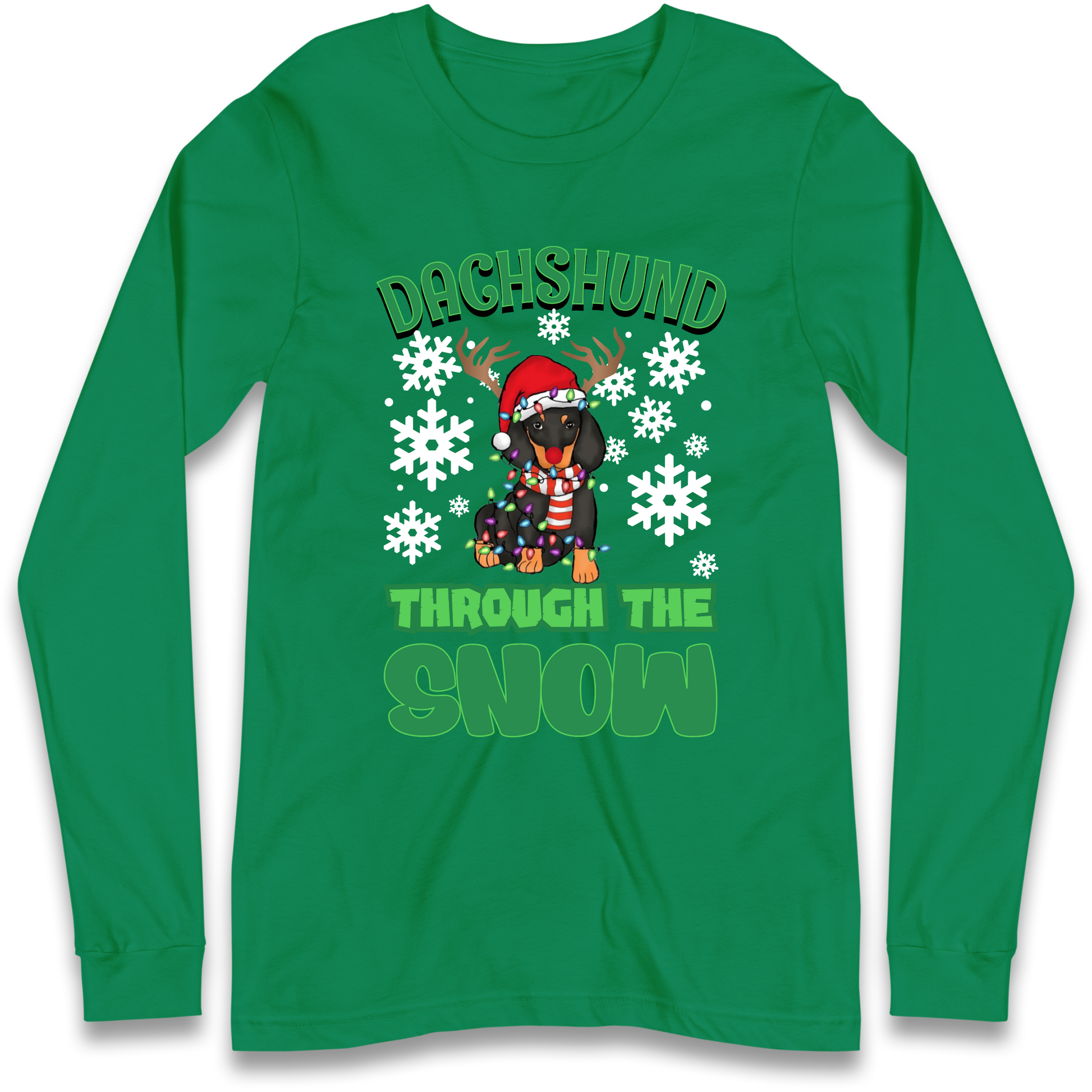 Dachshund Through The Snow Christmas Longsleeve T Shirt
