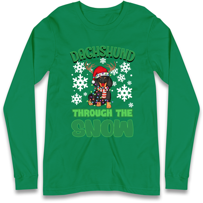 Dachshund Through The Snow Christmas Longsleeve T Shirt