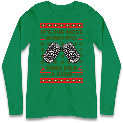 Its The Most Wonderful Time For A Beer Christmas Longsleeve T Shirt