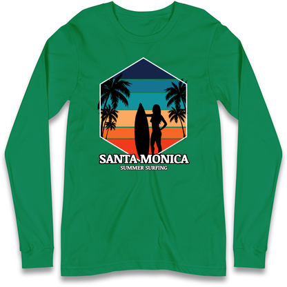 Santa Monica Summer Surfing Longsleeve T Shirt