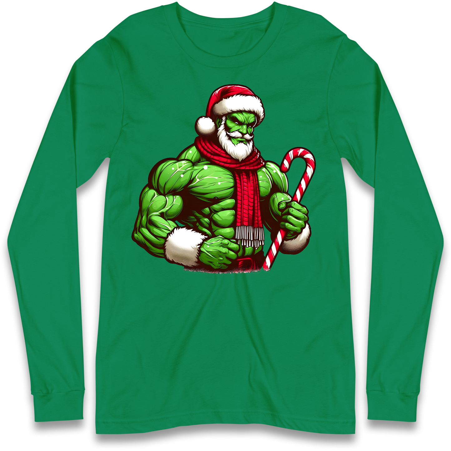 The Hulk Candy Cane Santa Longsleeve T Shirt