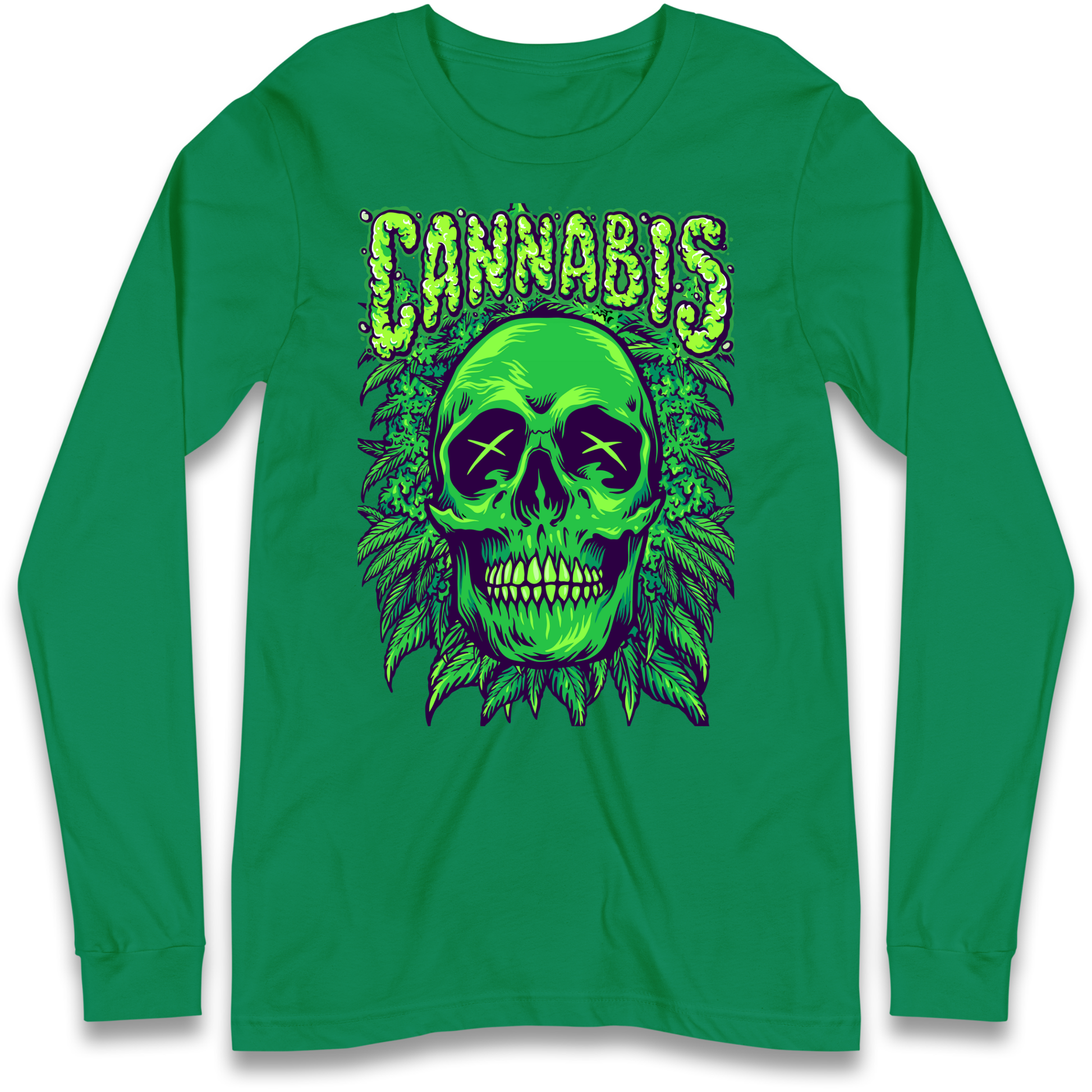 Cannabis Skull Longsleeve T Shirt