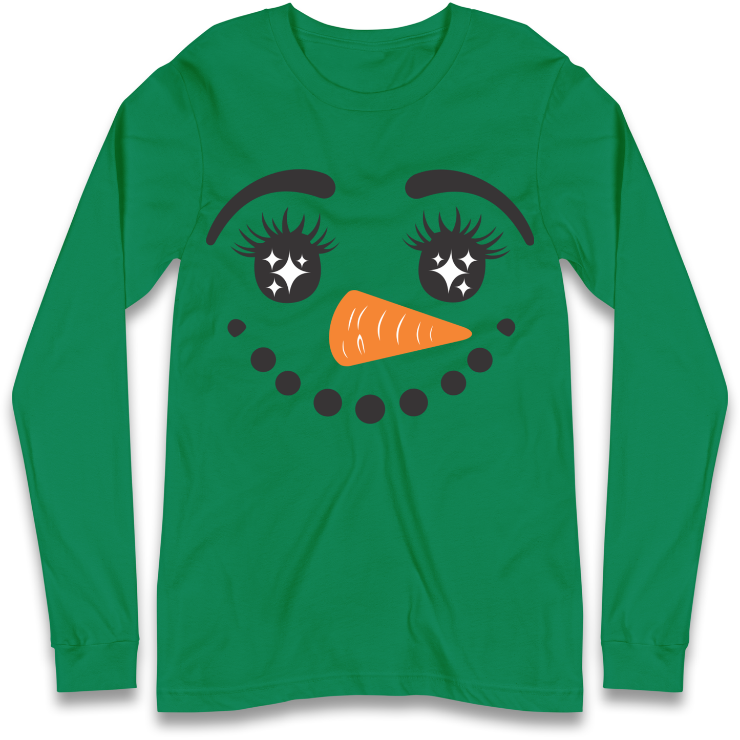 Snowman Face Christmas Longsleeve T Shirt