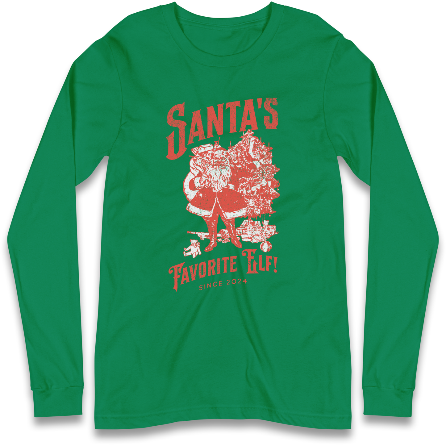 Santas Favourite Elf Christmas Longsleeve T Shirt