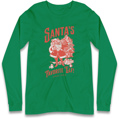 Santas Favourite Elf Christmas Longsleeve T Shirt