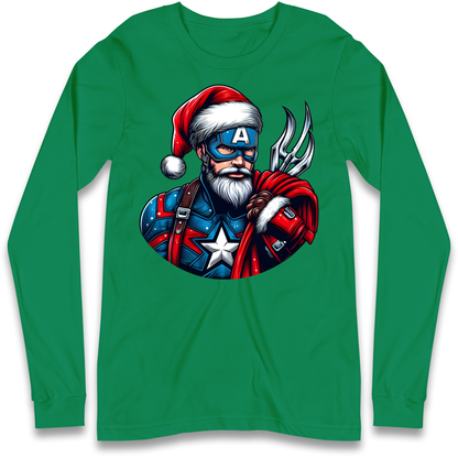 Captain America Santa Longsleeve T Shirt