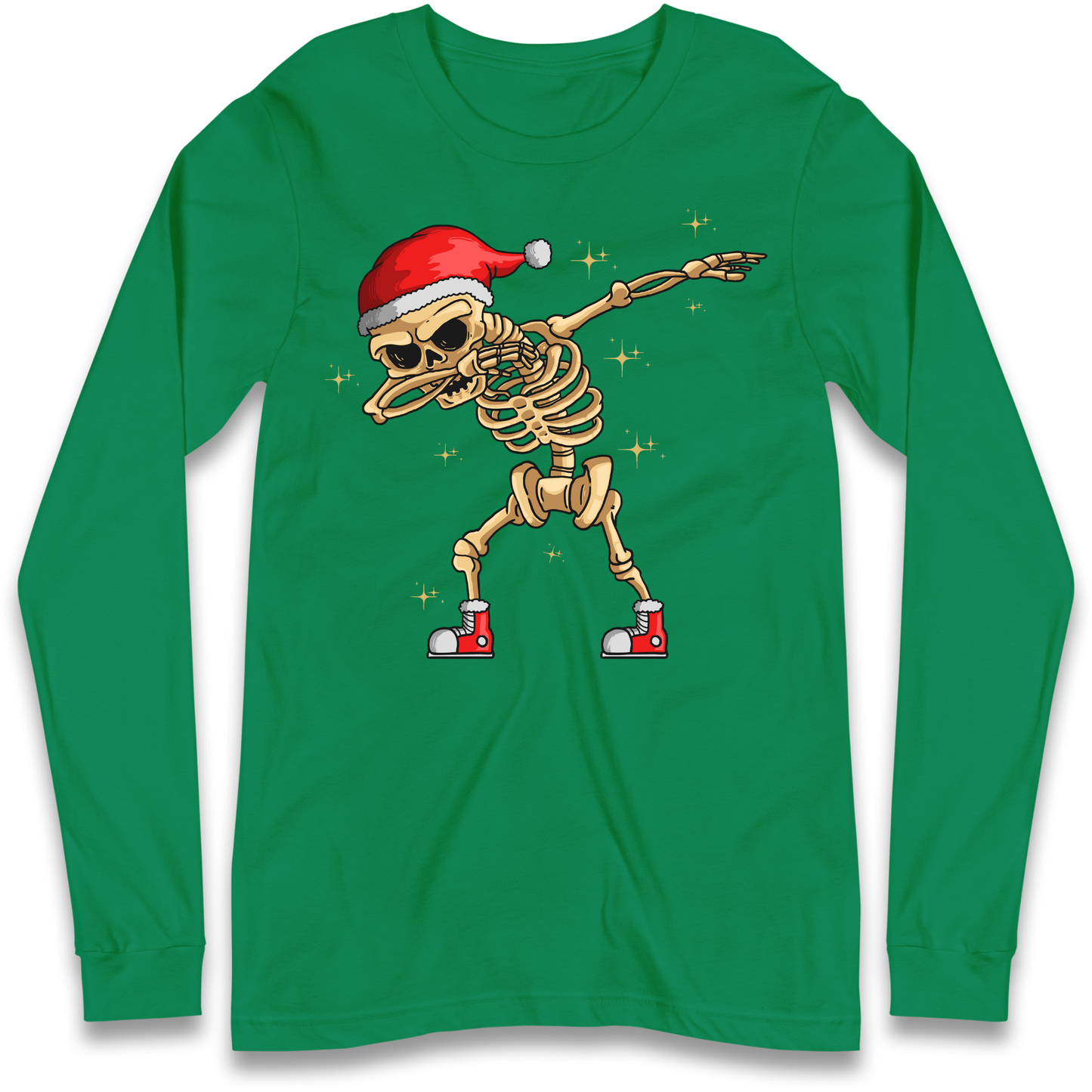 Santa Skellington Dabbing Christmas Longsleeve T Shirt