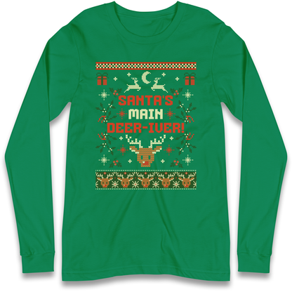 Santas Main Deer iver Christmas Longsleeve T Shirt