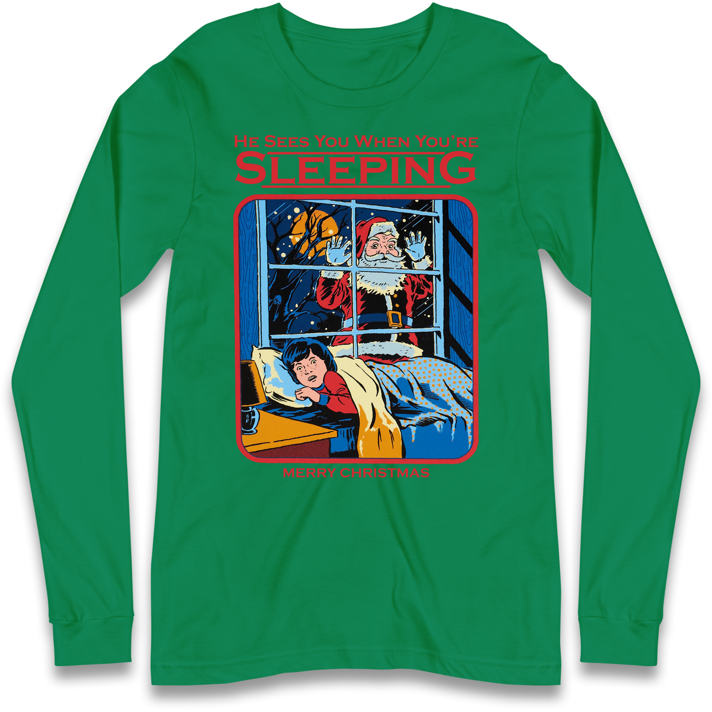 Creepy Santa Claus Christmas Longsleeve T Shirt
