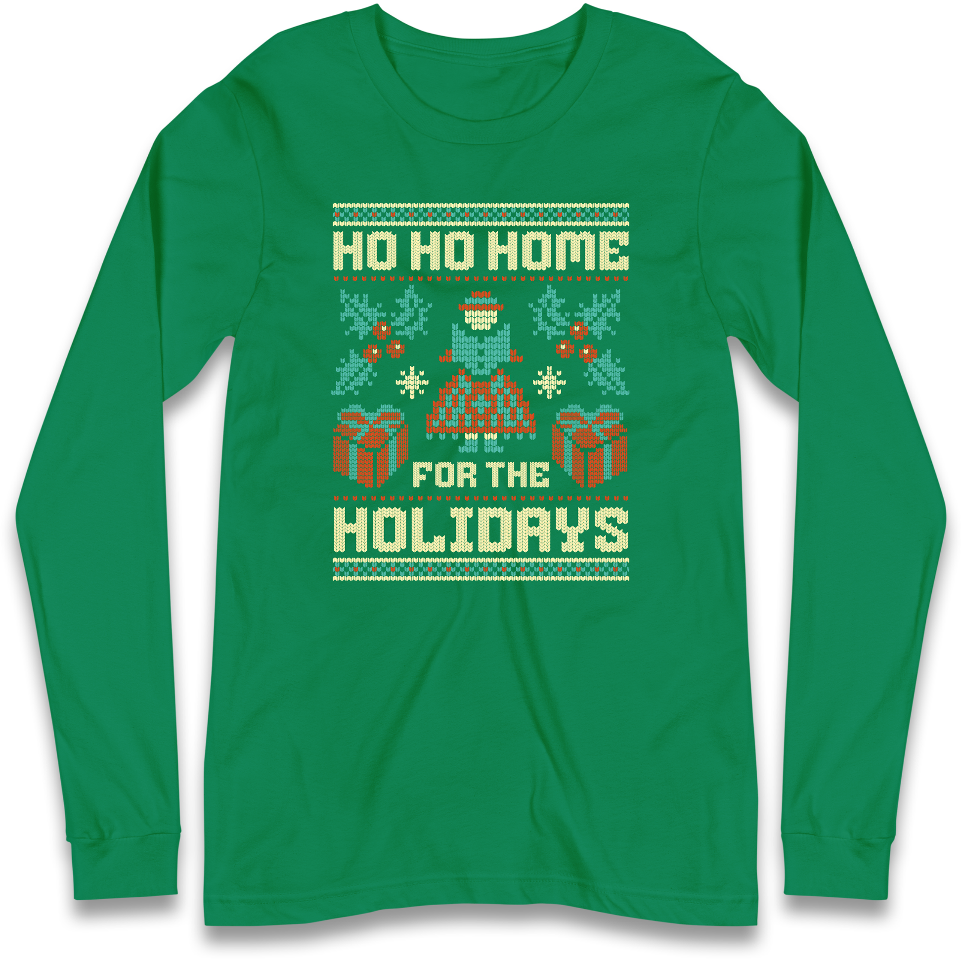 HO HO Home For the Holidays Christmas Longsleeve T Shirt