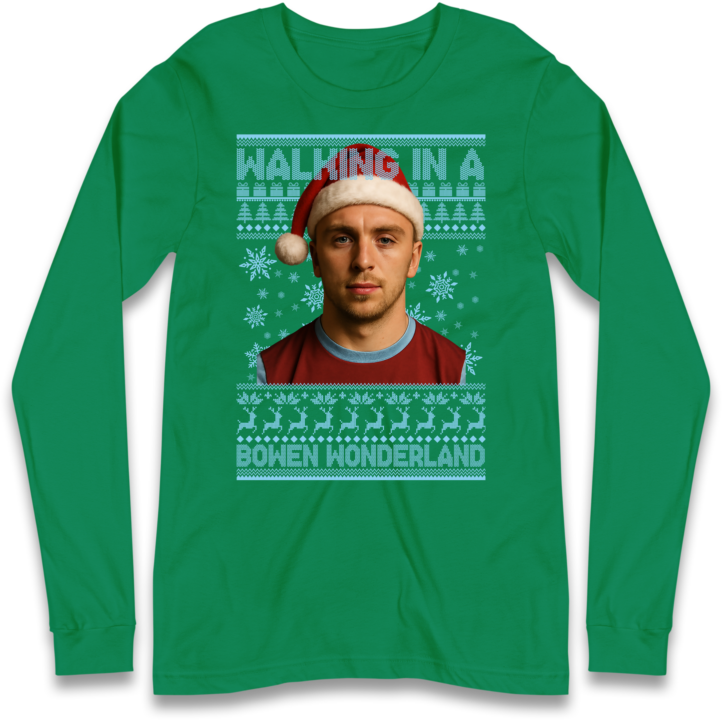 Jared Bowen walking in a Bowen Wonderland Christmas Longsleeve T Shirt