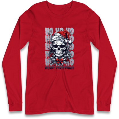 HO HO HO Santa Skelington Christmas Longsleeve T Shirt