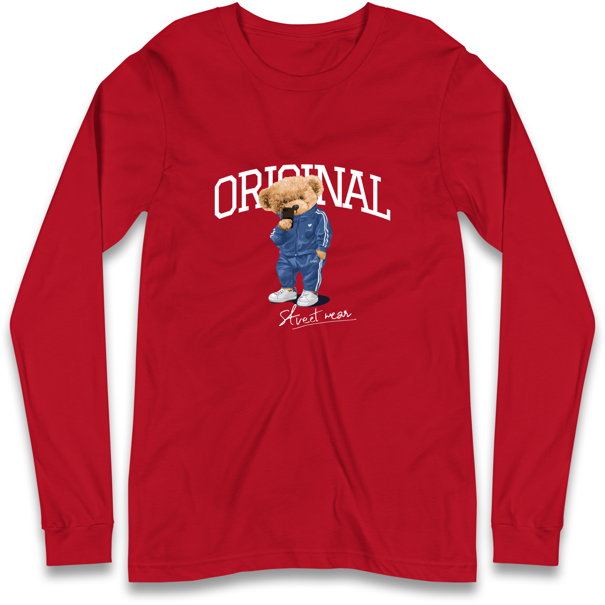 Teddy Bear Original Streetwear Longsleeve T Shirt