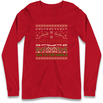 Christmas Joy to the World Christmas Longsleeve T Shirt