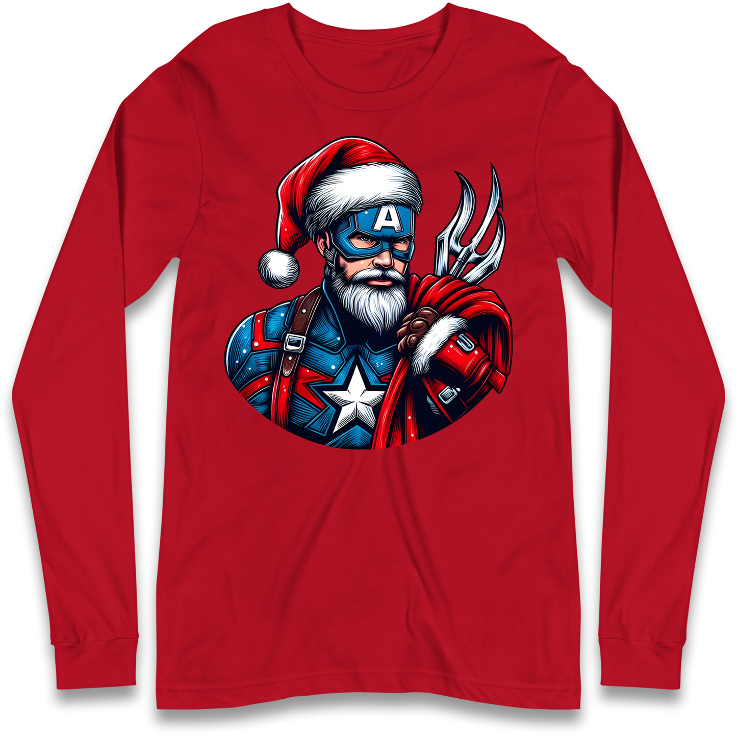 Captain America Santa Longsleeve T Shirt