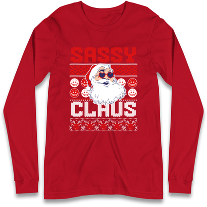 Sassy Claus Santa Christmas Longsleeve T Shirt