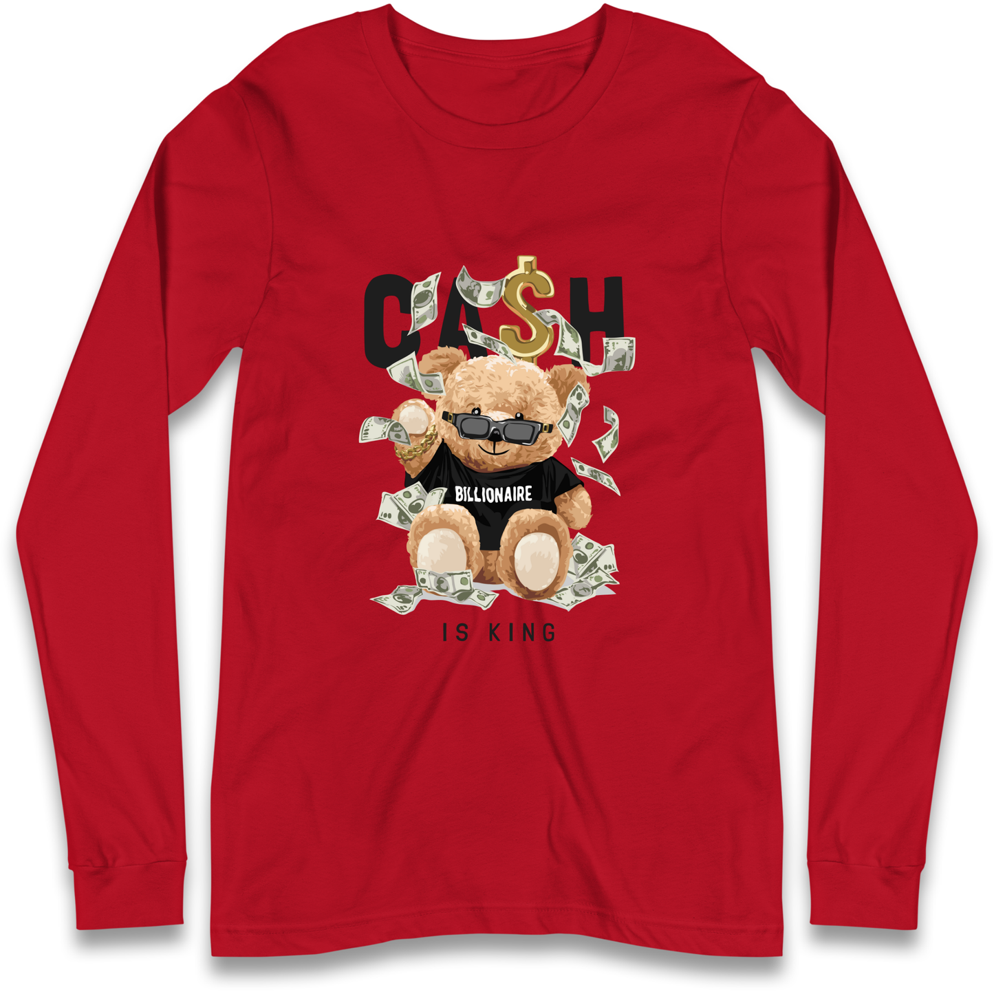 Teddy Bear Billionaire Streetwear Longsleeve T Shirt