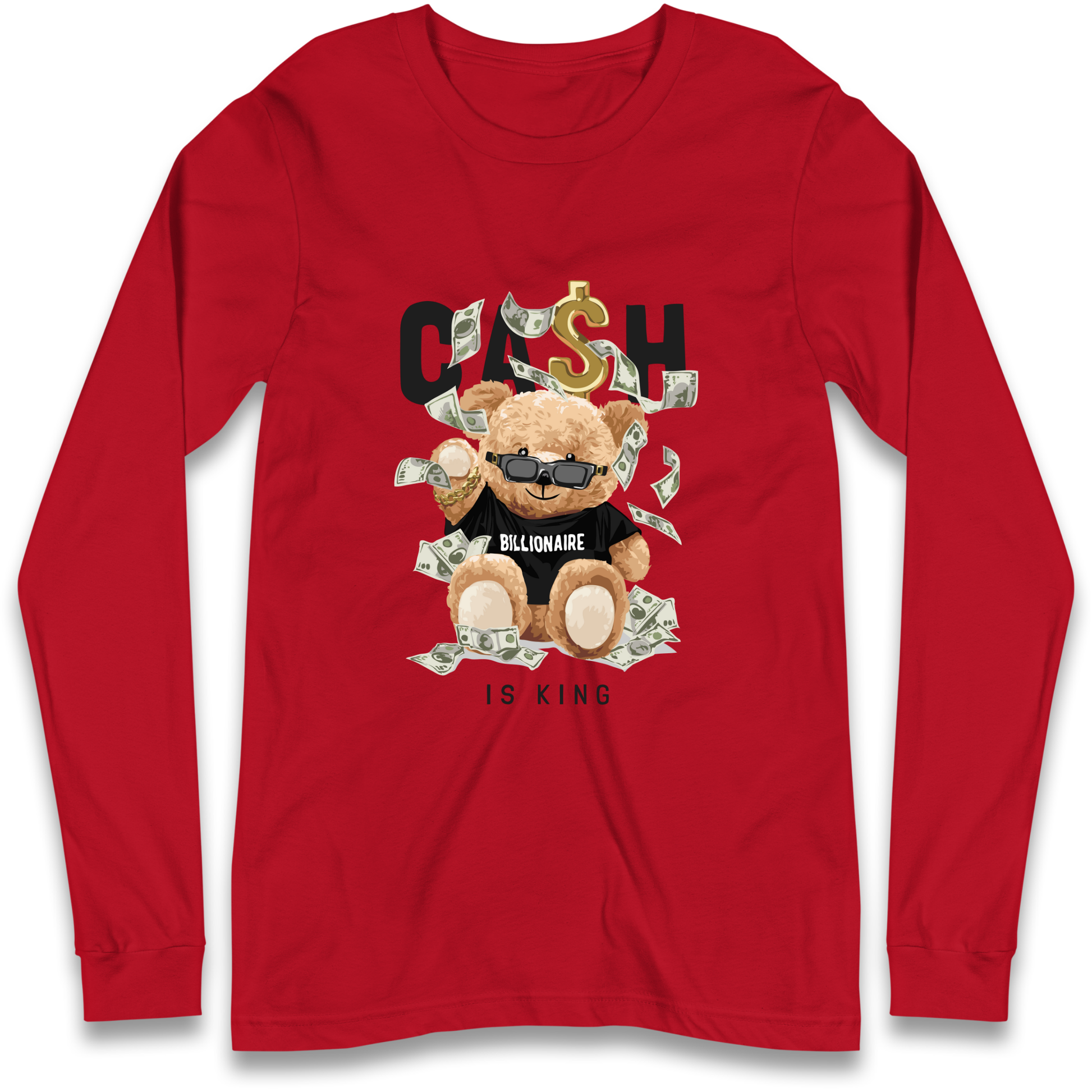 Teddy Bear Billionaire Streetwear Longsleeve T Shirt