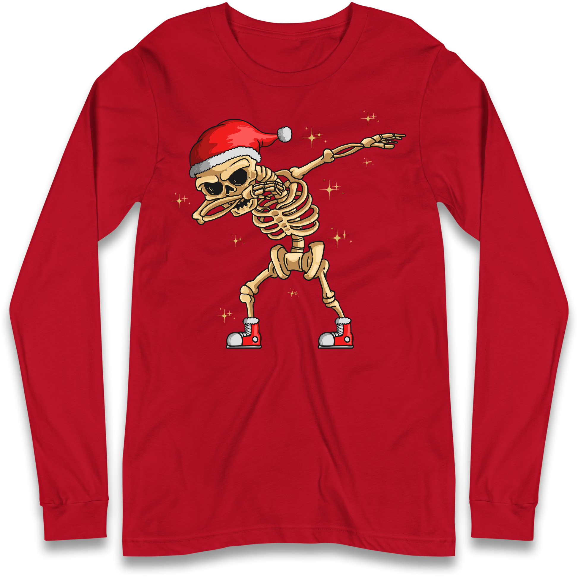 Santa Skellington Dabbing Christmas Longsleeve T Shirt