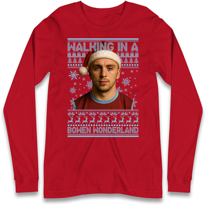 Jared Bowen walking in a Bowen Wonderland Christmas Longsleeve T Shirt
