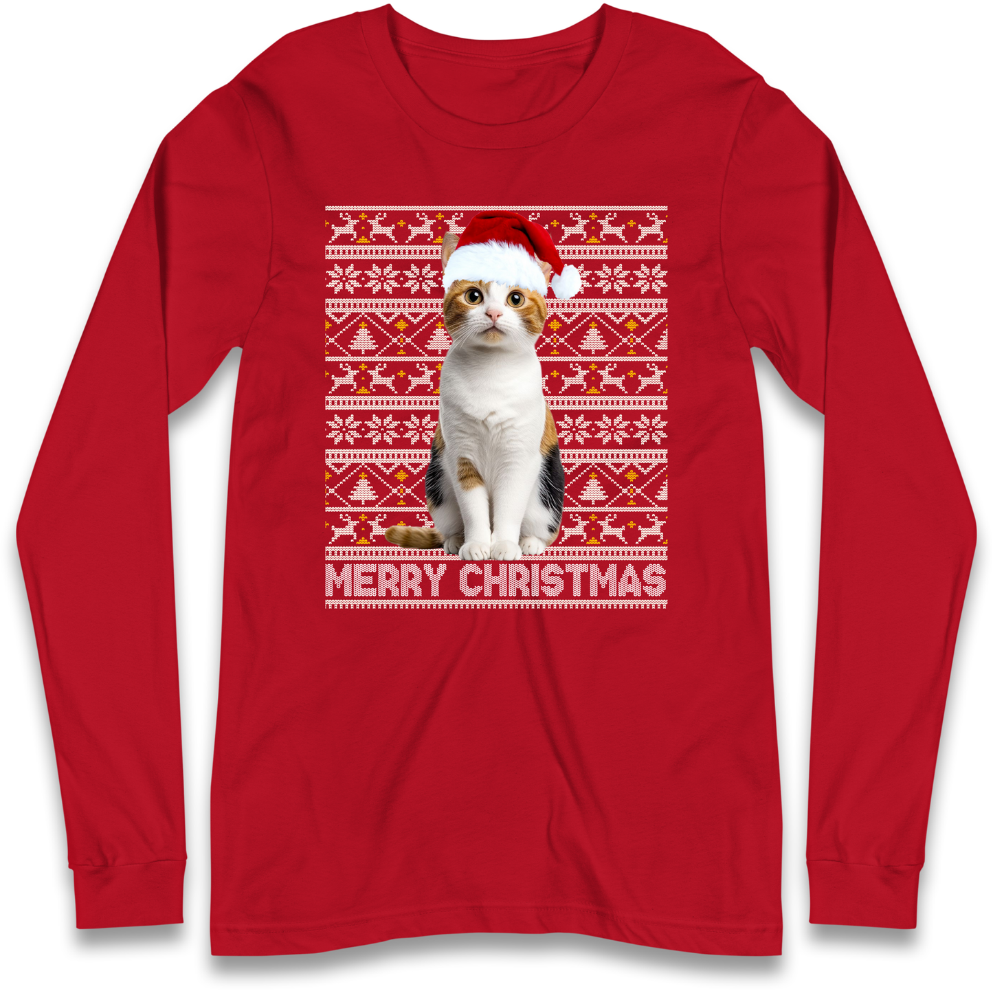 Merry Christmas Cat Longsleeve T Shirt