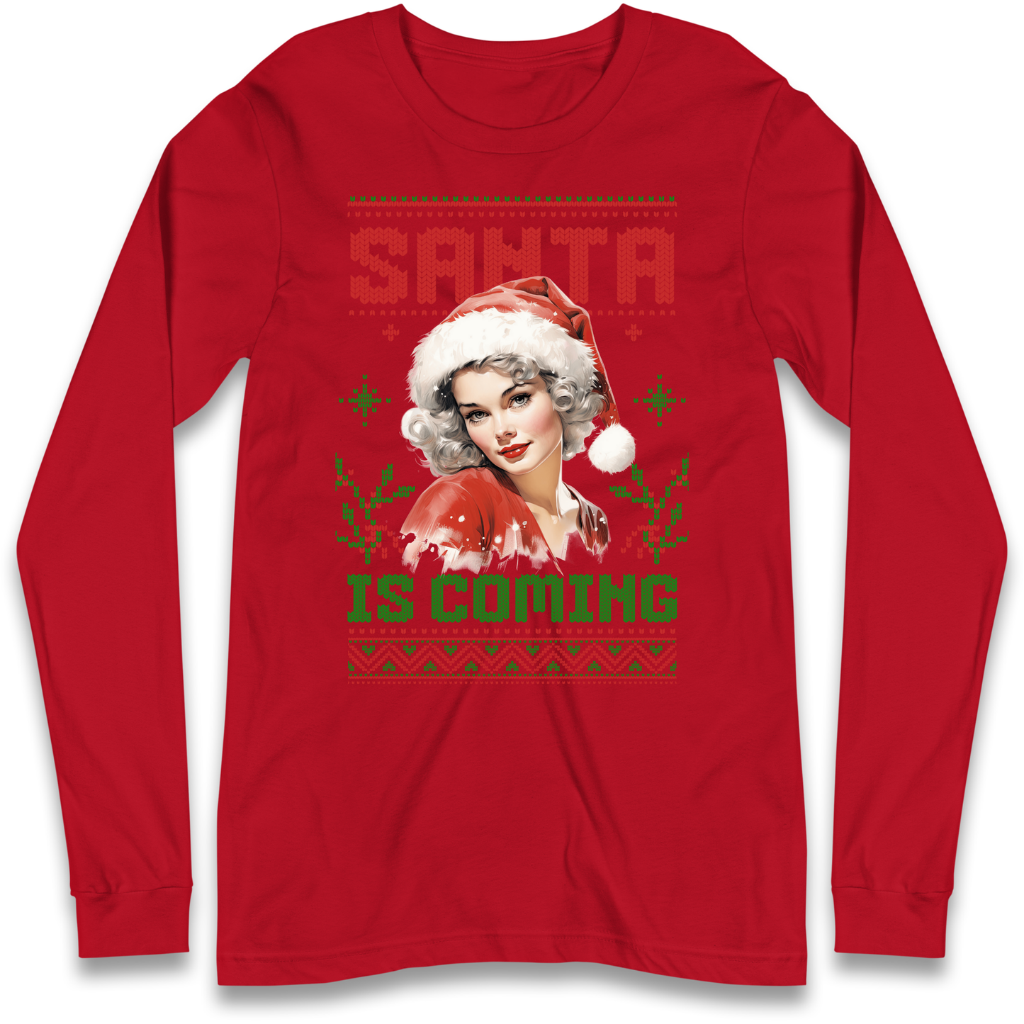 Santa is Coming Christmas Longsleeve T Shirt