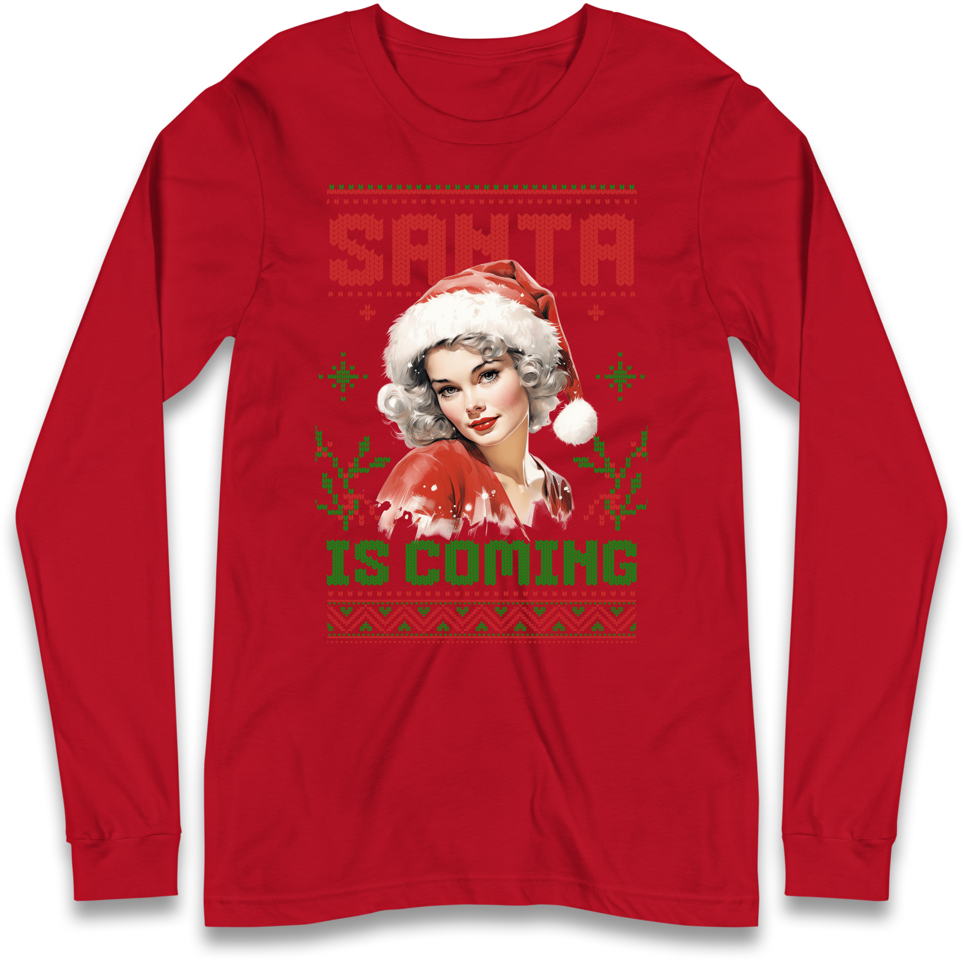 Santa is Coming Christmas Longsleeve T Shirt