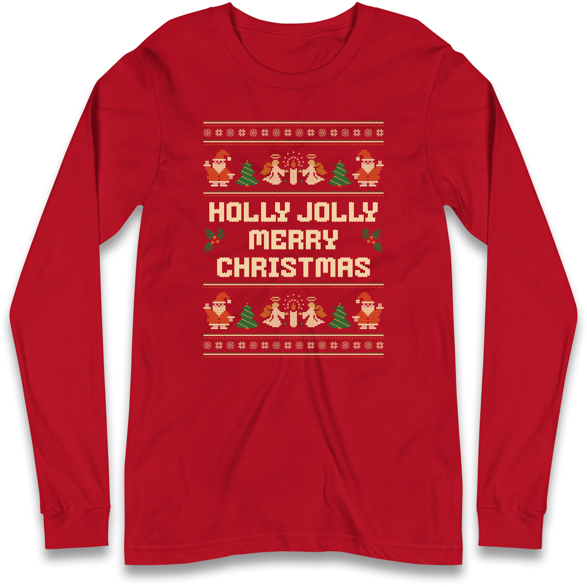 Holly Jolly Merry Christmas Longsleeve T Shirt