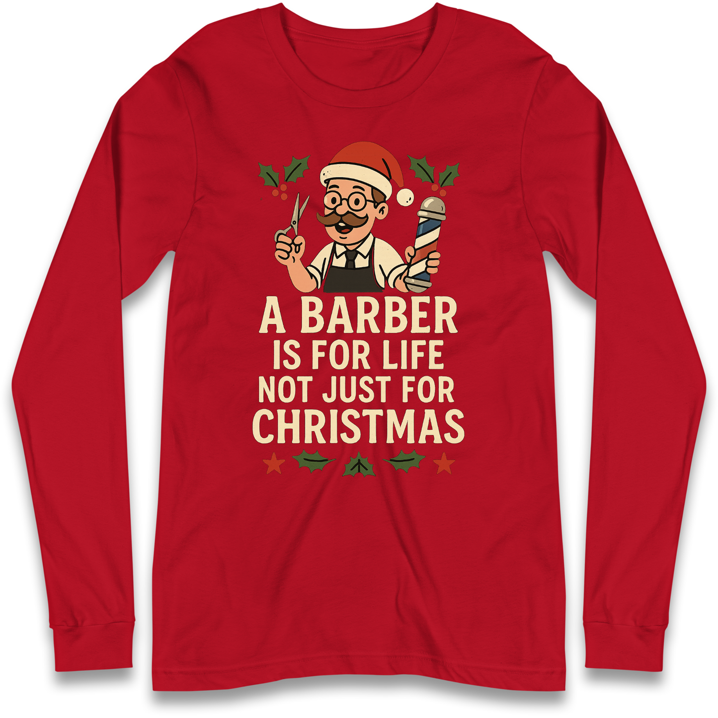 Barber Christmas Longsleeve T Shirt