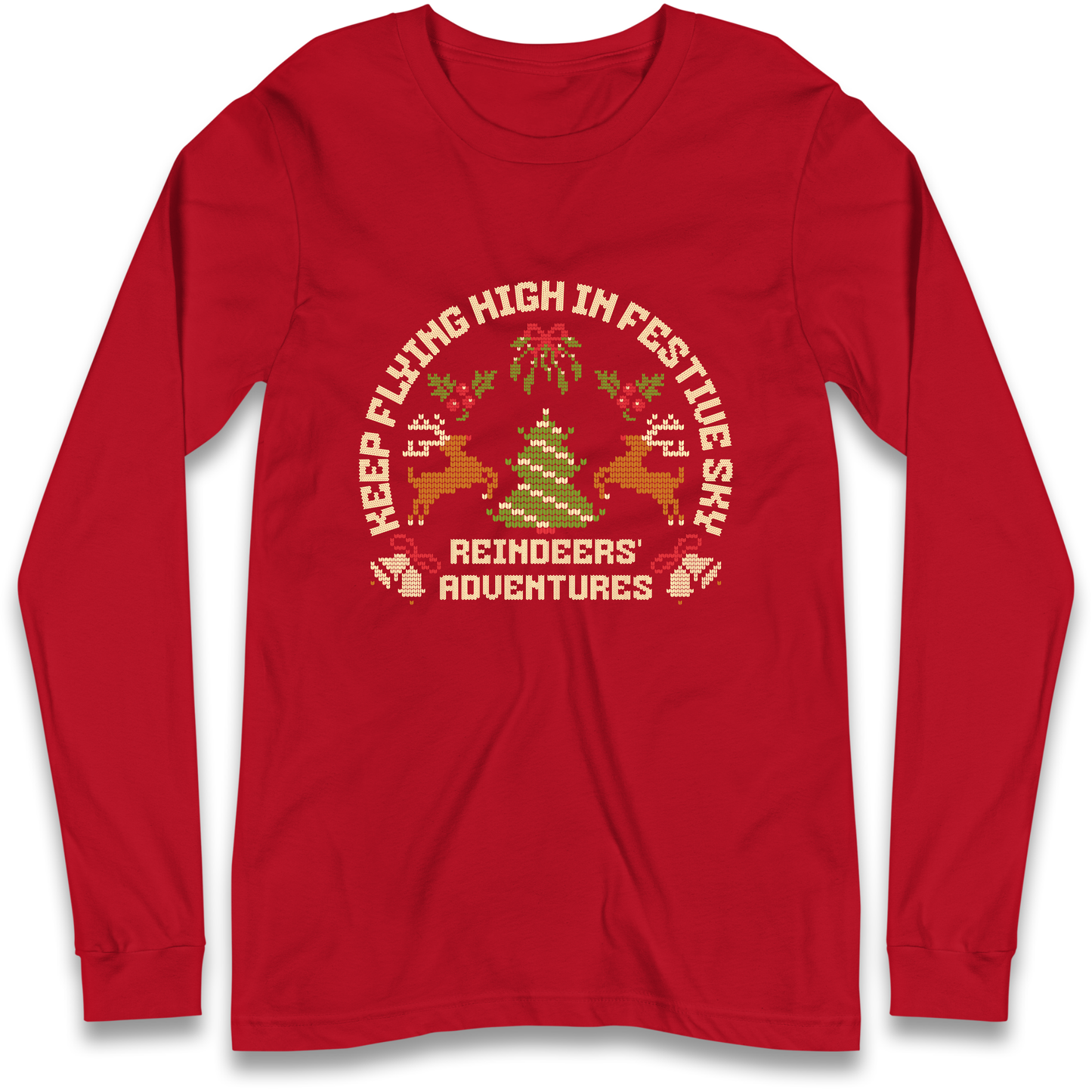 Keep Flying High In Festive Sky Christmas Longsleeve T Shirt