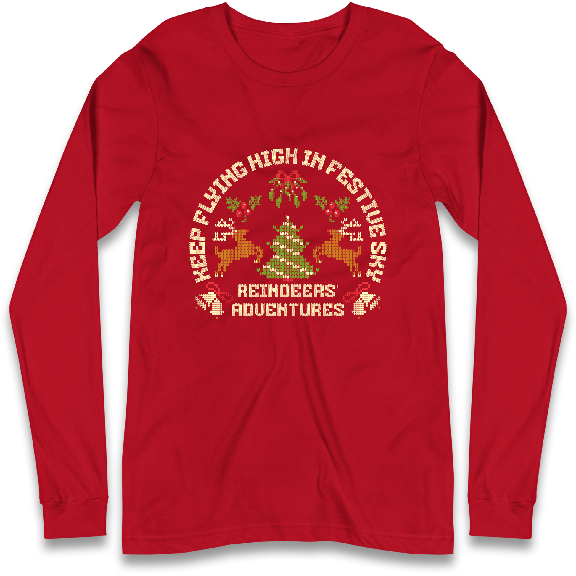 Keep Flying High In Festive Sky Christmas Longsleeve T Shirt