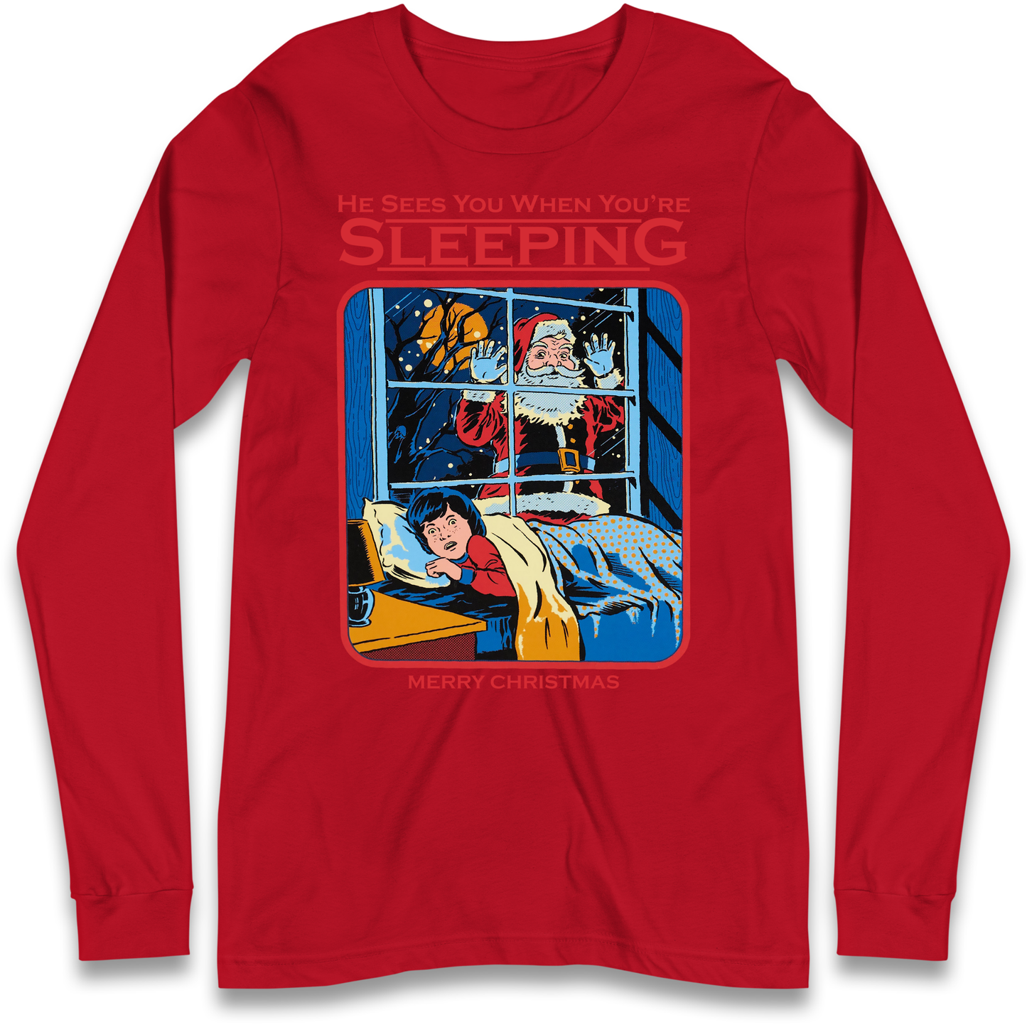 Creepy Santa Claus Christmas Longsleeve T Shirt