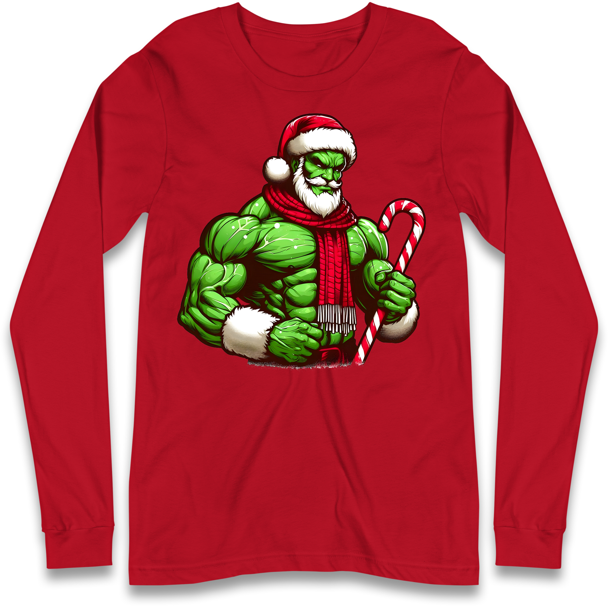 The Hulk Candy Cane Santa Longsleeve T Shirt