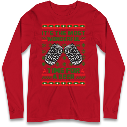 Its The Most Wonderful Time For A Beer Christmas Longsleeve T Shirt