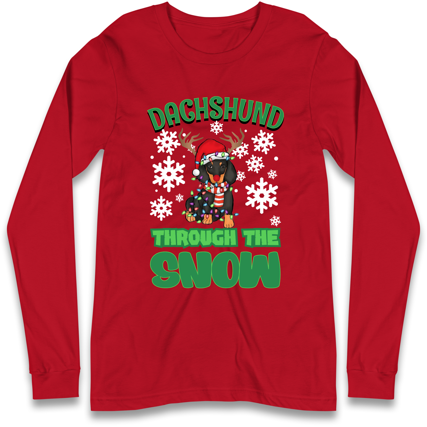 Dachshund Through The Snow Christmas Longsleeve T Shirt