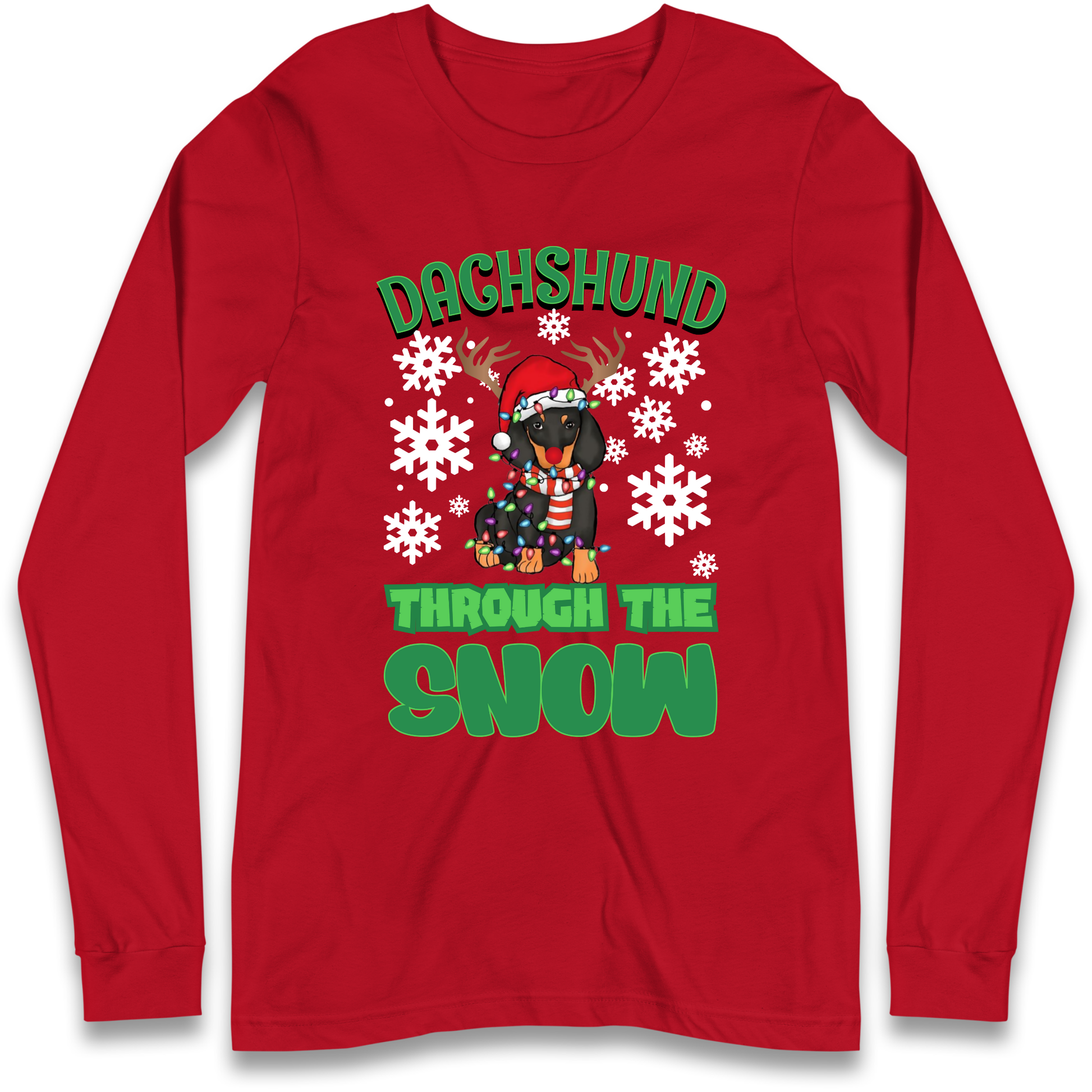 Dachshund Through The Snow Christmas Longsleeve T Shirt