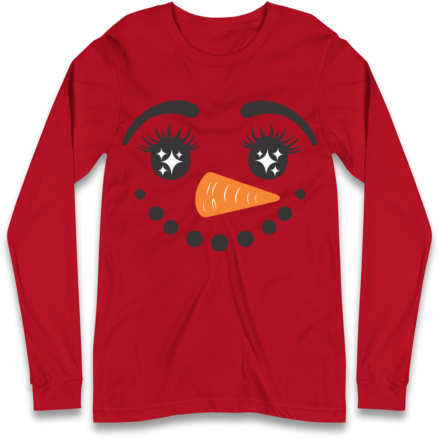 Snowman Face Christmas Longsleeve T Shirt