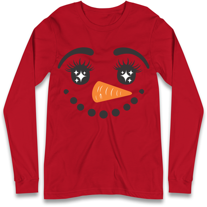 Snowman Face Christmas Longsleeve T Shirt