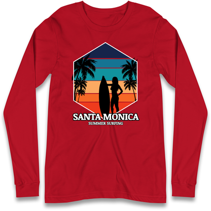 Santa Monica Summer Surfing Longsleeve T Shirt