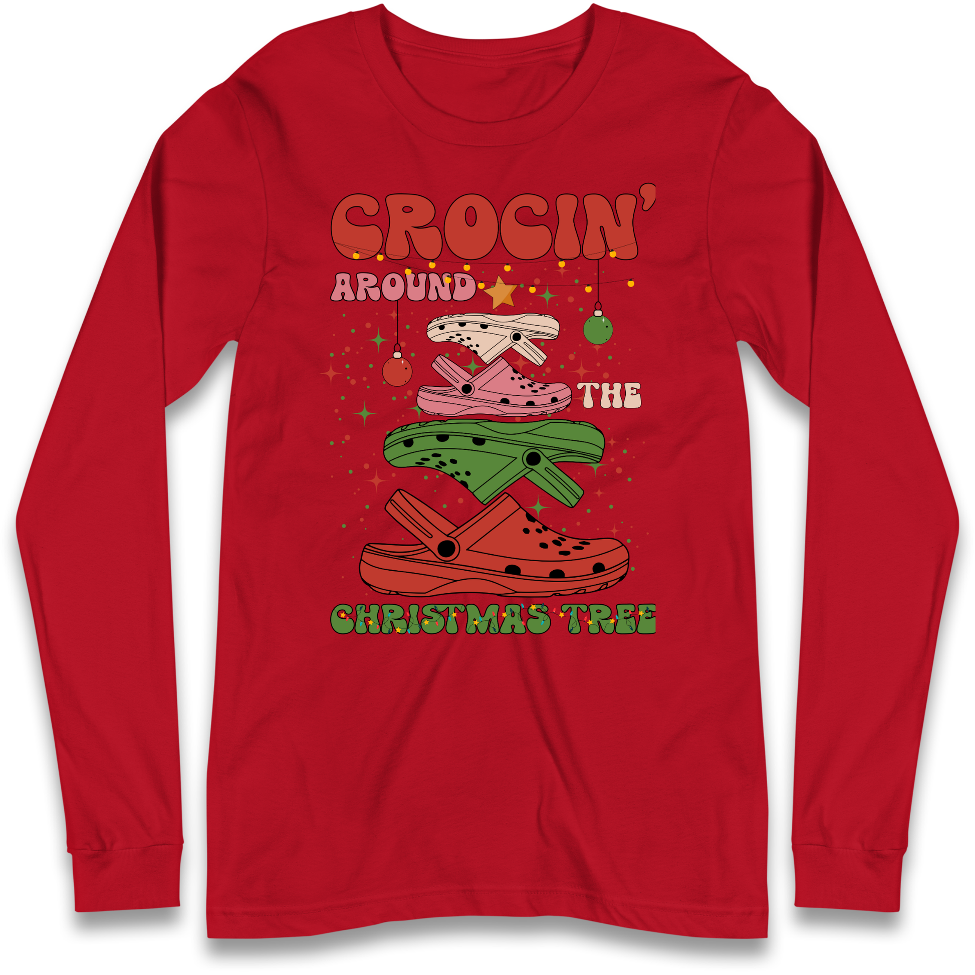 Crockin Around the Christmas Tree Christmas Longsleeve T Shirt